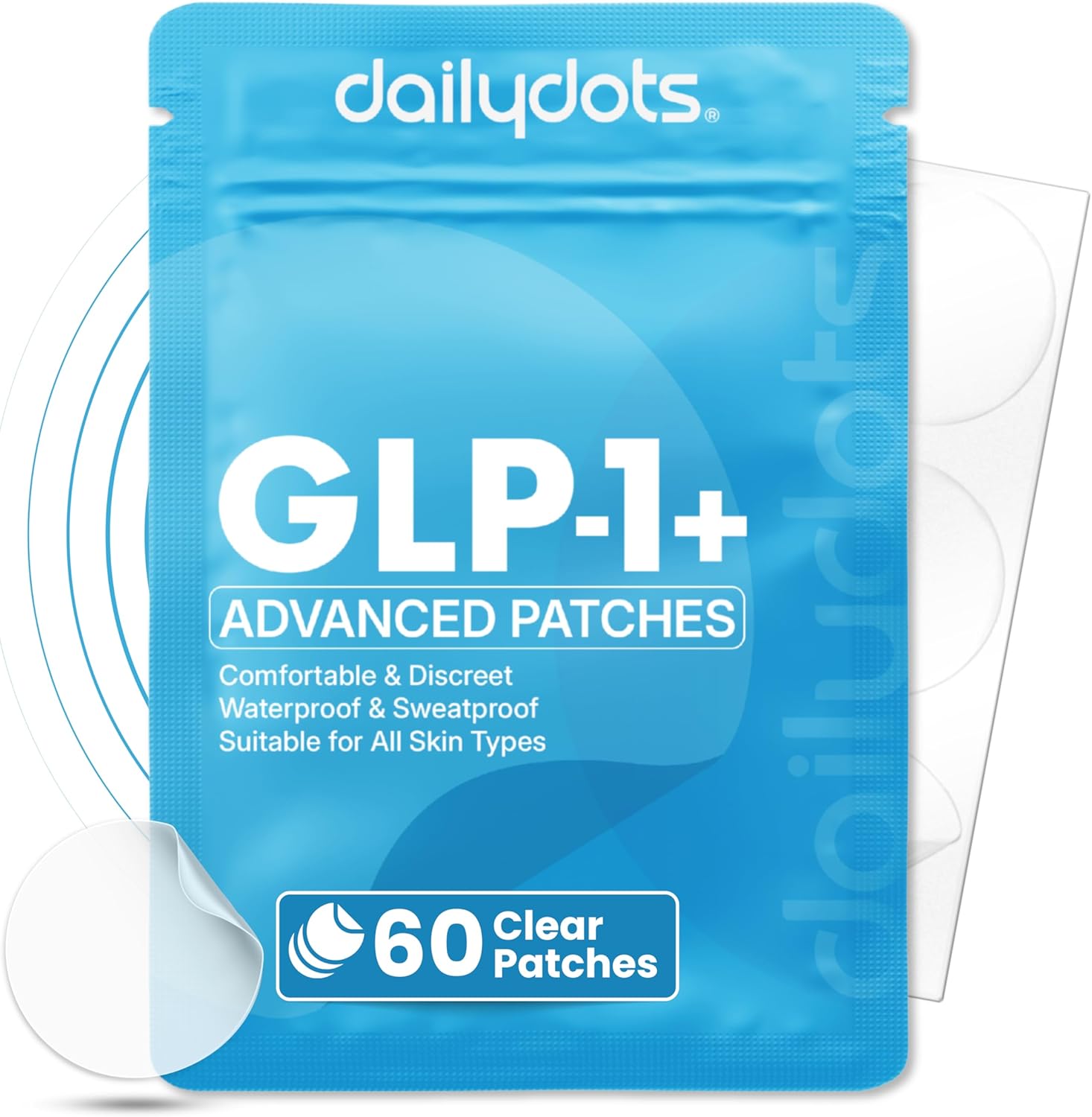DailyDots GLP1 Patch – 60 Clear Waterproof Patches